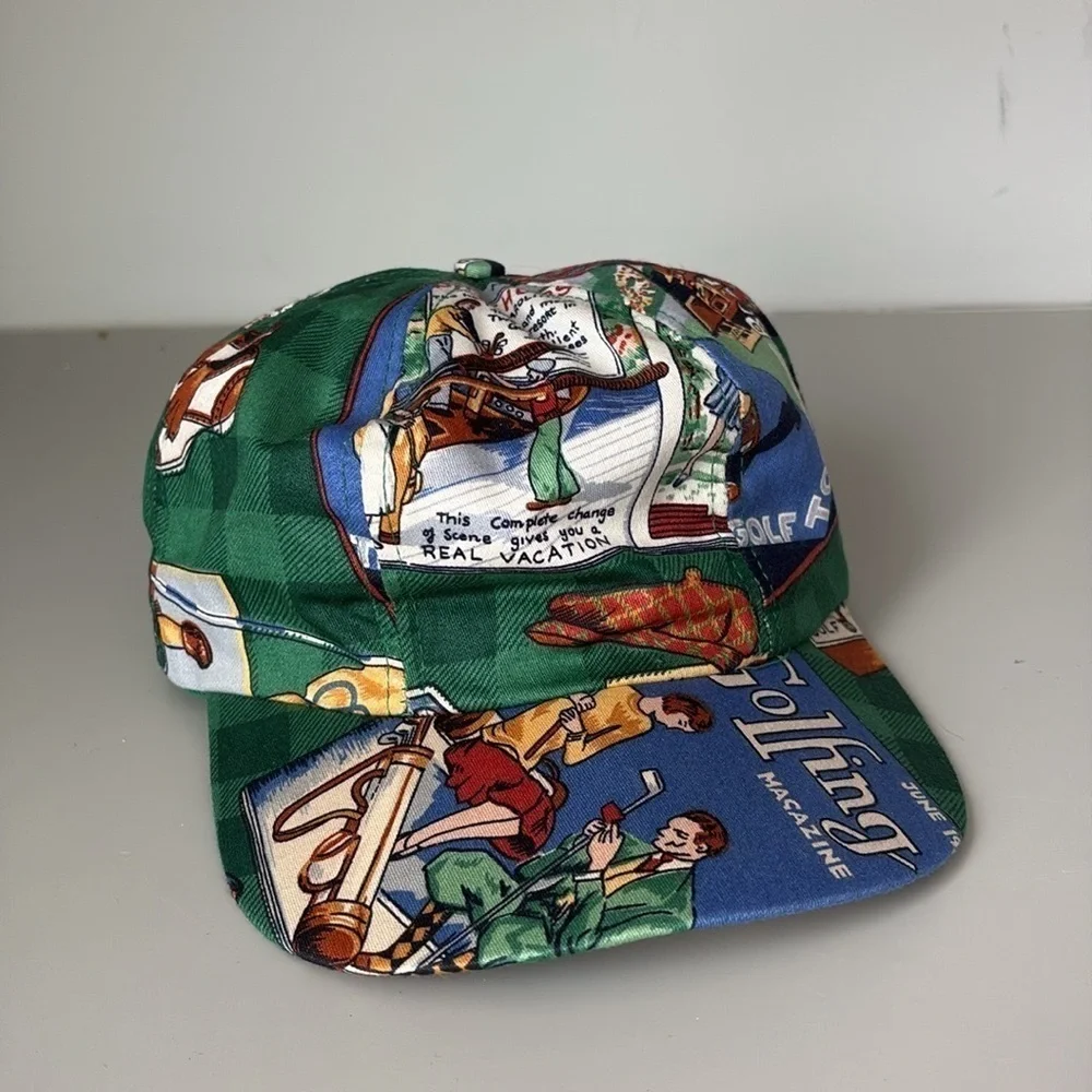 Nordic House Designs Golfing Print Cap Hat NWT
